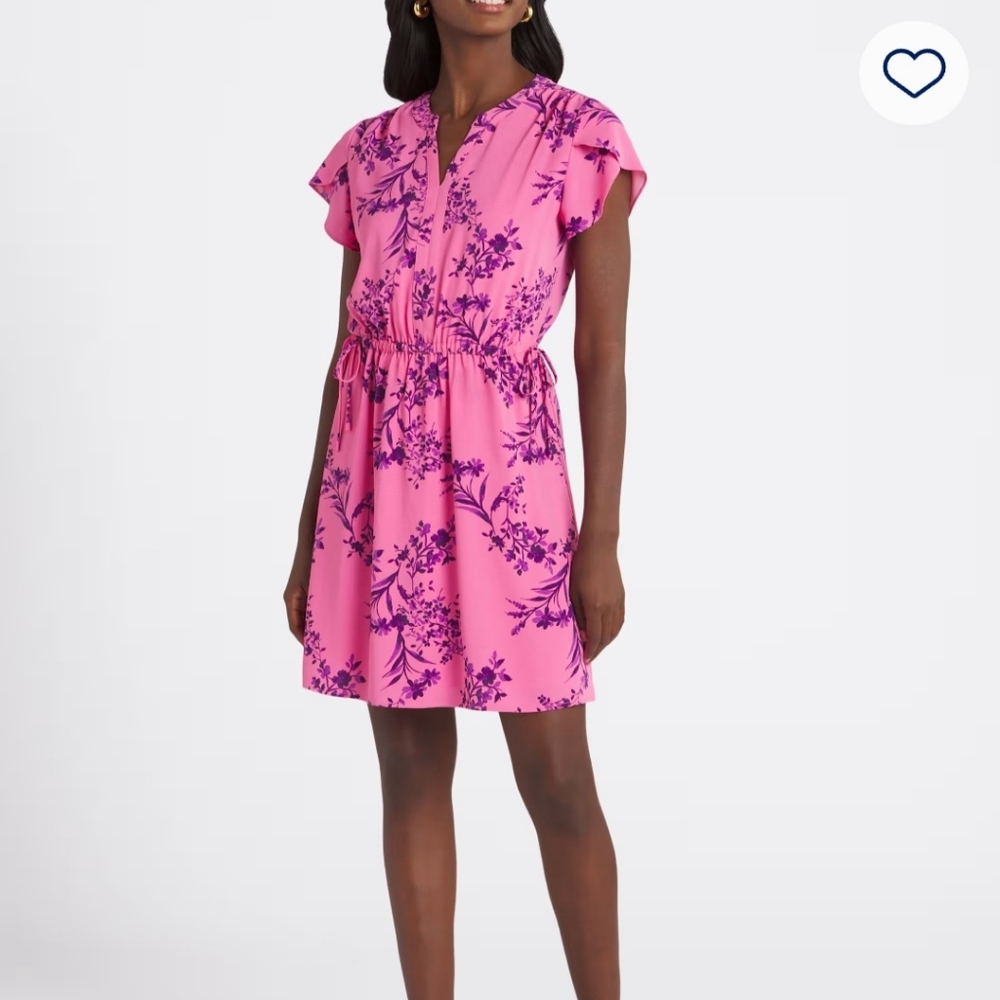 41 Hawthorn Vibrant Pink Dress with Purple Accents